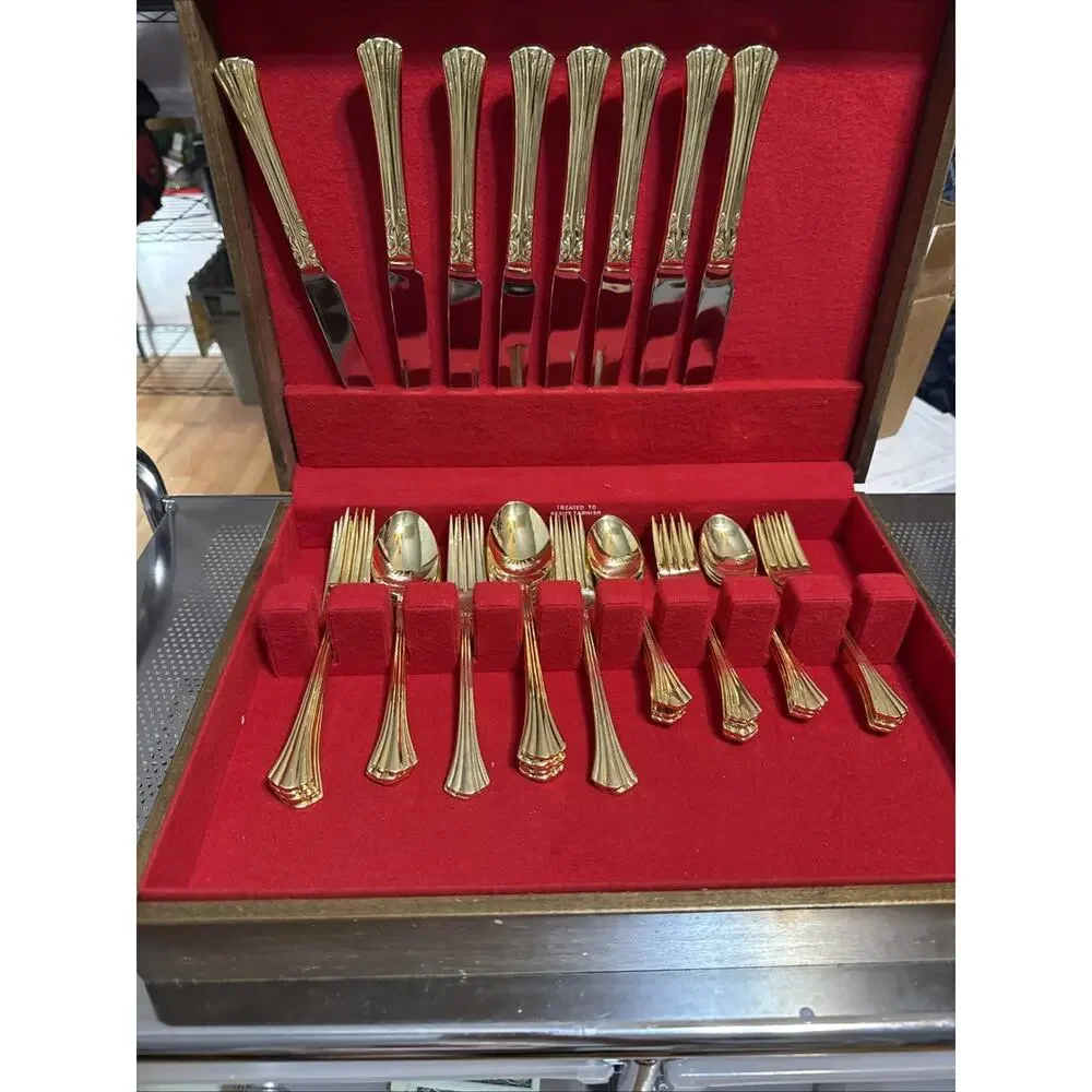 Supreme Cutlery 39 Piece Gold by Towle Ep Korea